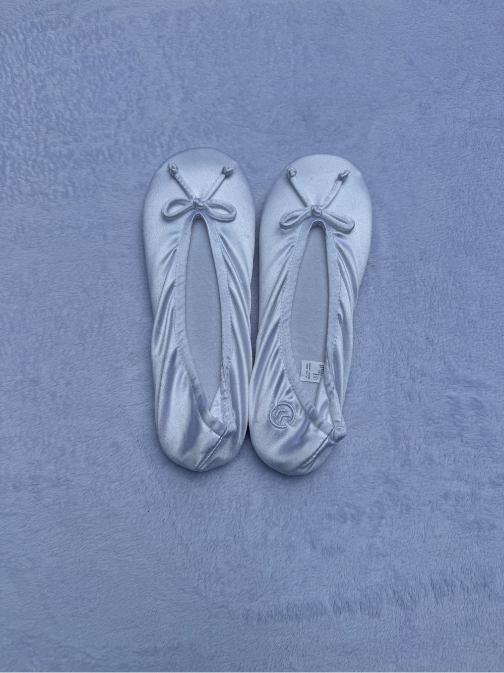 Isotoner Satin Ballerina Slippers White - XL 9.5-10.5 W - Bridal Wedding Ballet